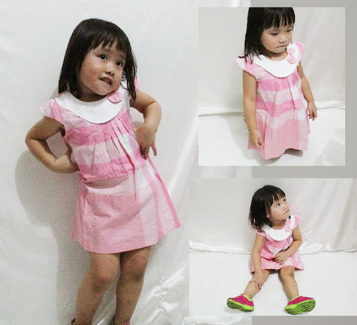 dress anak burberry pink